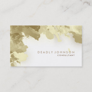 Wasserfarbe Abstrakt Elegant Cool Gelb Gold Visitenkarte