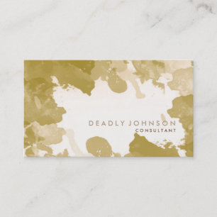 Wasserfarbe Abstrakt Elegant Cool Gelb Gold Visitenkarte