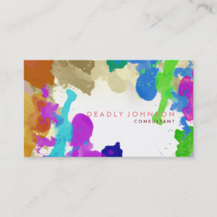 Wasserfarbe Abstrakt Elegant Cooles mehrfarbiges R Visitenkarte