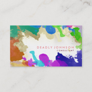Wasserfarbe Abstrakt Elegant Cooles mehrfarbiges R Visitenkarte