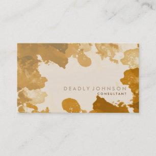 Wasserfarbe Abstrakt Elegante Cool Orange Visitenkarte