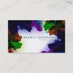 Wasserfarbe Abstrakt Elegante Coole Blaue See Natu Visitenkarte