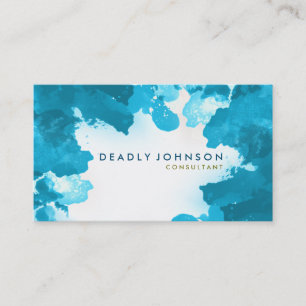 Wasserfarbe Abstrakt Elegante Coole Blaue See Natu Visitenkarte