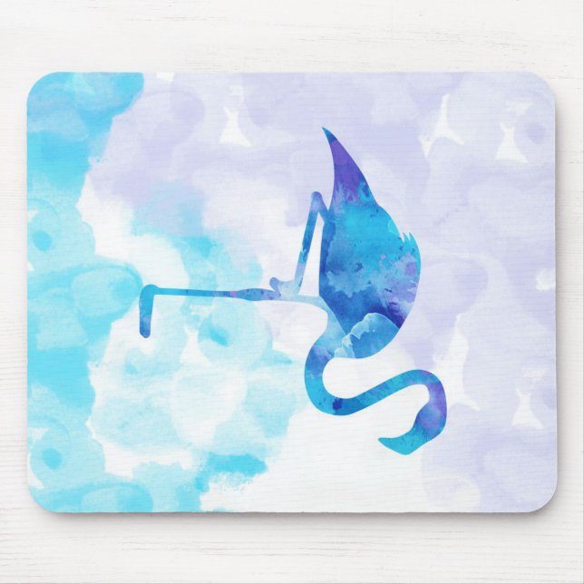 Wasserfarbe Abstrakt Flamingo Geschenke Liebhaber Mousepad (Vorne)