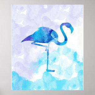Wasserfarbe Abstrakt Flamingo Geschenke Liebhaber Poster
