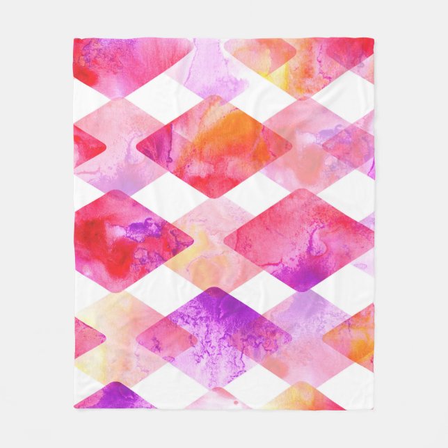 Wasserfarbe Abstrakt: Handgemalt Nahtlos. Fleecedecke (Vorderseite)
