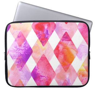 Wasserfarbe Abstrakt: Handgemalt Nahtlos. Laptopschutzhülle