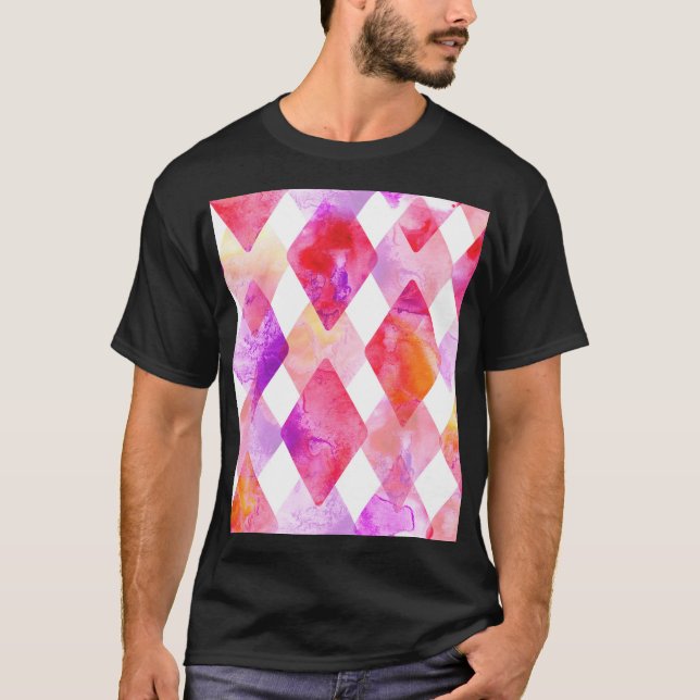Wasserfarbe Abstrakt: Handgemalt Nahtlos. T-Shirt (Vorderseite)