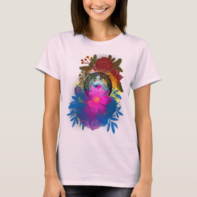 Wasserfarbe Abstrakt Jugendstil T-Shirt (Vorderseite)