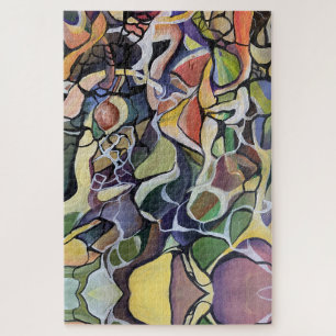 Wasserfarbe Abstrakt Moderne Moderne Moderne Künst Puzzle