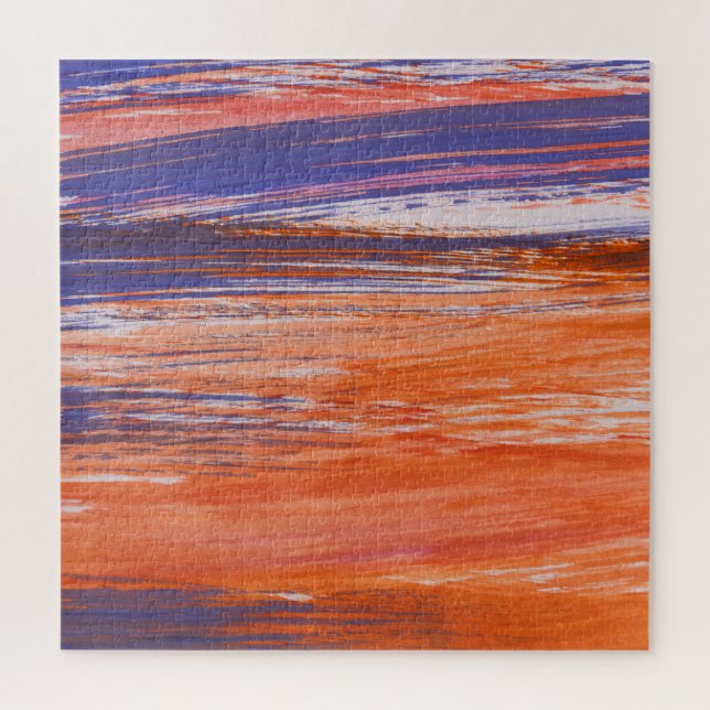 Wasserfarbe Abstrakt: Orangefarbene Blende Puzzle (Vertikal)