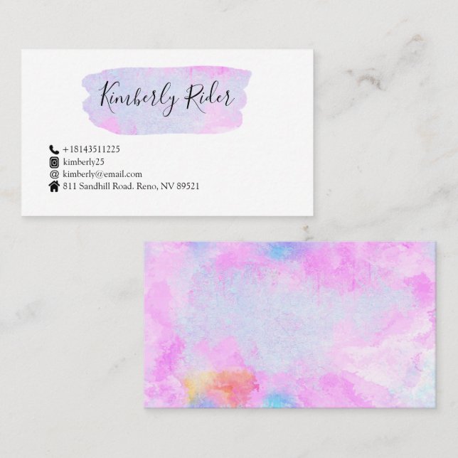 Wasserfarbe Abstrakt Visitenkarte (Vorne/Hinten)