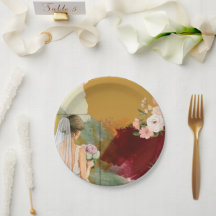 Wasserfarbe abstrakte Brautdusche