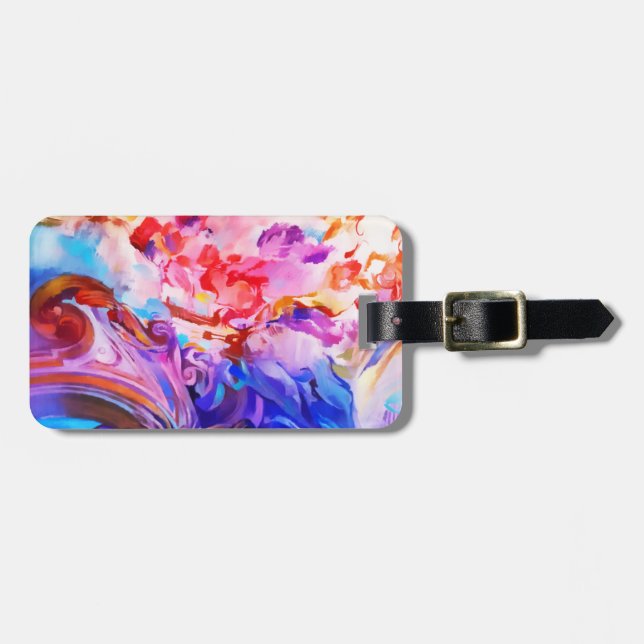 Wasserfarbe Abstrakte Pinselstriche Kunst Gepäckanhänger (Vorderseite horizontal)