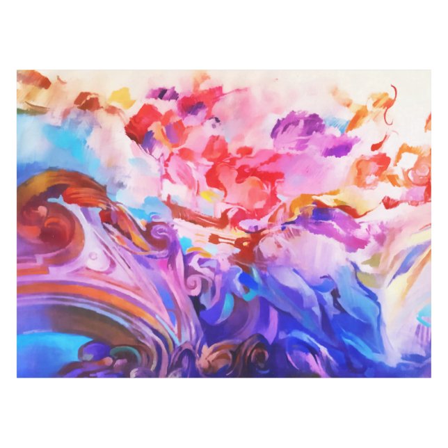 Wasserfarbe Abstrakte Pinselstriche Kunst Tischdecke (Vorderseite (Horizontal))