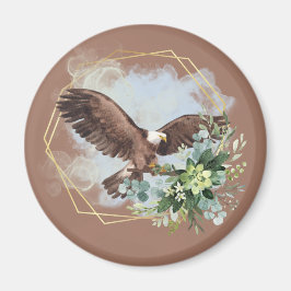 Wasserfarbe Adler Gerahmt Bouquet Magnet
