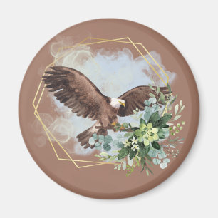 Wasserfarbe Adler Gerahmt Bouquet Magnet