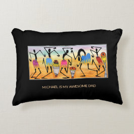 Wasserfarbe, afrikanische Art Herz Erwärmung Tanz Dekokissen