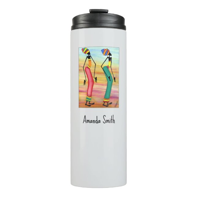 Wasserfarbe, afrikanische Kunst, Inspirationsweg Thermosbecher (Vorderseite)