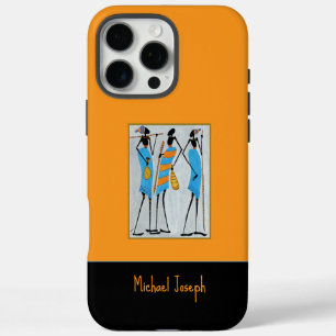 Wasserfarbe, afrikanische Kunst, Maasai Krieger iPhone 16 Pro Max Hülle