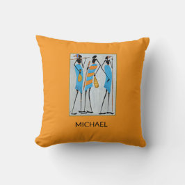 Wasserfarbe, afrikanische Kunst, Maasai Krieger Kissen