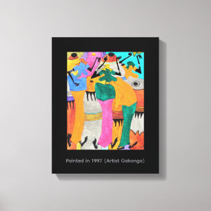 Wasserfarbe, afrikanische Kunst, Phantastische Fre Leinwanddruck