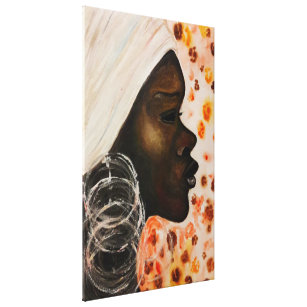 Wasserfarbe - afrikanische Schönheit - Malerei Kun Leinwanddruck
