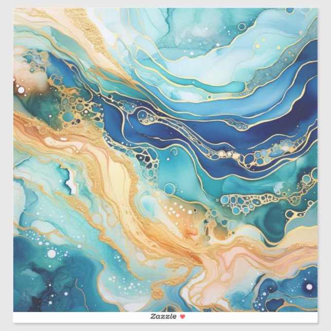 Wasserfarbe Agate Vinyl Sticker (Blatt)