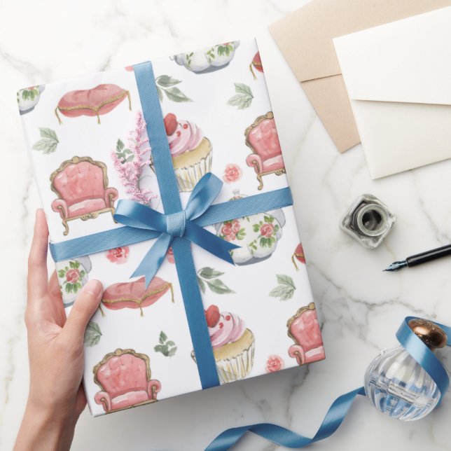 Wasserfarbe Alisa im Wunderland Muster Geschenkpapier (Schenken)