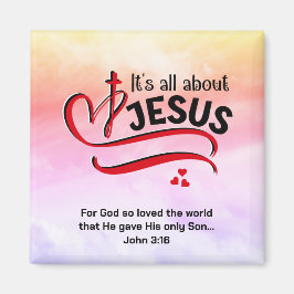 Wasserfarbe ALLES ÜBER JESUS Christlich Osterst Magnet