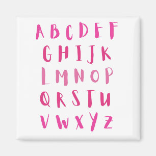 Wasserfarbe Alphabet Pink ABCs Kinder Kühlschrank Magnet