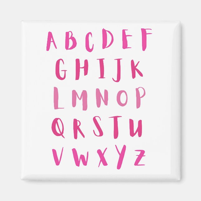 Wasserfarbe Alphabet Pink ABCs Kinder Kühlschrank Magnet (Vorne)