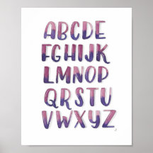 Wasserfarbe Alphabet Poster