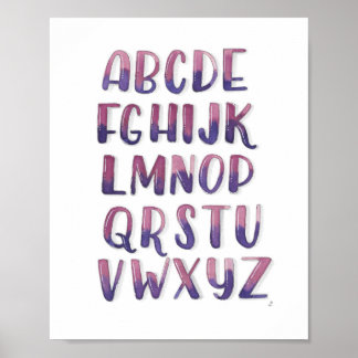 Wasserfarbe Alphabet Poster