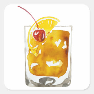 Wasserfarbe Alt gestaltet Quadratischer Aufkleber