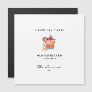 Wasserfarbe Alte modische Weihnachtsjubeln Magnetkarte