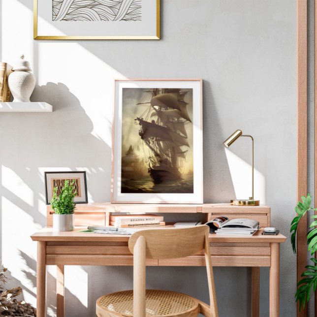 Wasserfarbe alte Piratenschiff Mauer Poster (Von Creator hochgeladen)