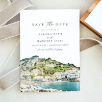 Wasserfarbe Amalfi Küste Italien Save the Date Inv