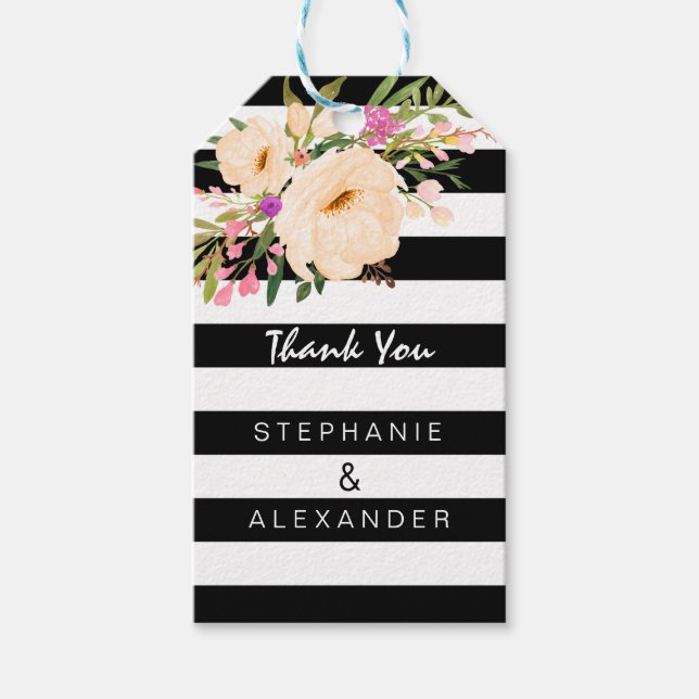 Wasserfarbe Anemone Blooms Geschenk Tag Geschenkanhänger (Vorderseite)