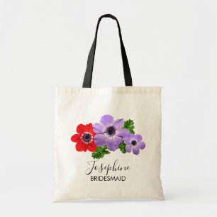 Wasserfarbe Anemone Floral Bridesmaid Totasche Tragetasche