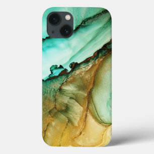 Wasserfarbe Aquamarin Gold Glitzer iPhone / iPad G Case-Mate iPhone Hülle