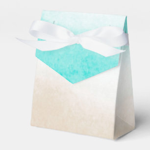 Wasserfarbe Aquamarin & Tan Subtle Beach Hochzeit Geschenkschachtel