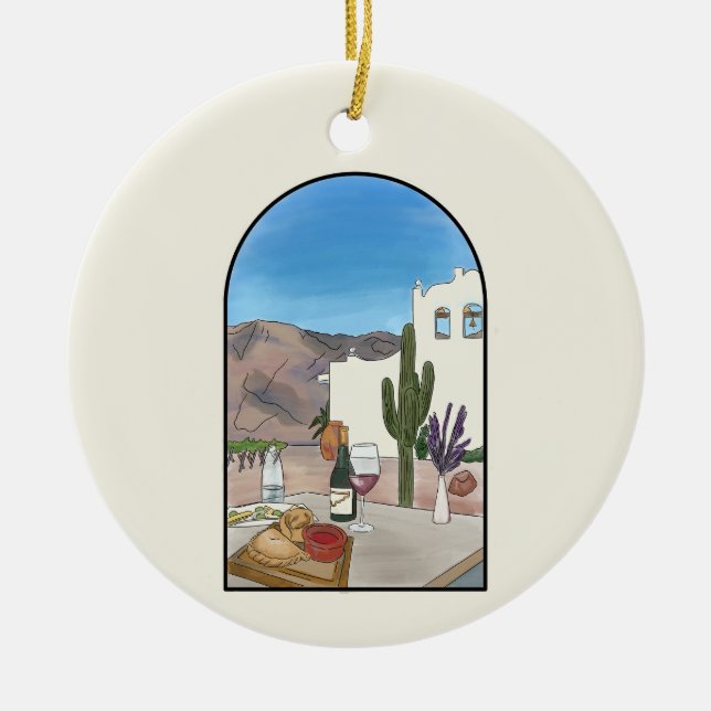 Wasserfarbe Argentinien Salta Keramik Ornament (Vorne)