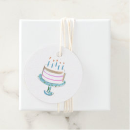 Wasserfarbe Art Birthday Cake Candles Sweet Geschenkanhänger