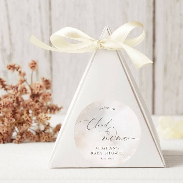 Wasserfarbe auf Cloud 9 Baby Duschfavoriten Runder Aufkleber (Von Creator hochgeladen)