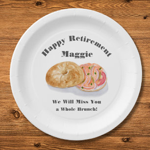 Wasserfarbe Bagels Rauchlachs Ruhestand Brunch Pappteller