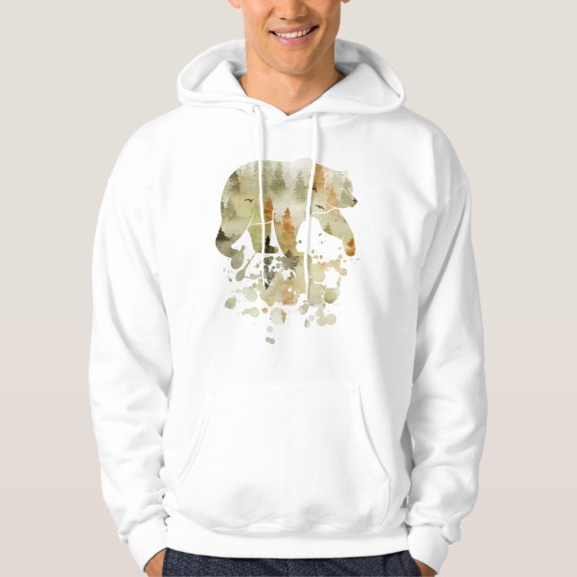 Wasserfarbe, Bärenkunst Hoodie (Vorderseite)