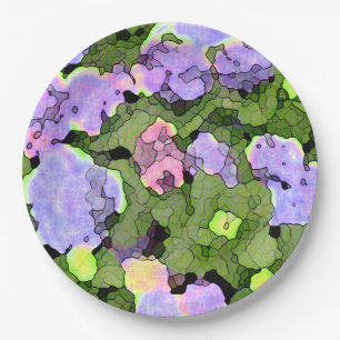 Wasserfarbe Batik Hydrangeas Pappteller