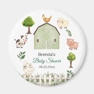 Wasserfarbe Bauernhof-Tiere Barnyard-Baby-Party-Ge Magnet