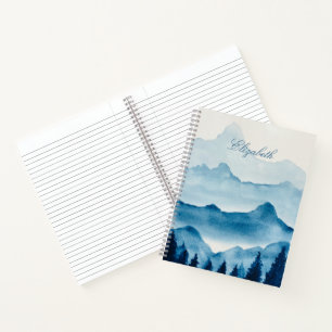 Wasserfarbe Bergkulisse Notizbuch